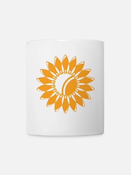sunflower sun flower icon logo flower symbol - Mug - white