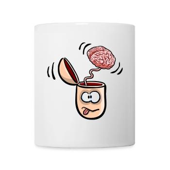 Kopf mit heraus quellendem Gehirn - Tasse - Weiß - Vorne
