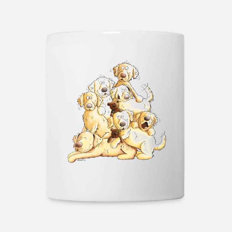 Chien de bande dessinée Golden Retriever Dog Chiot - Mug blanc - blanc