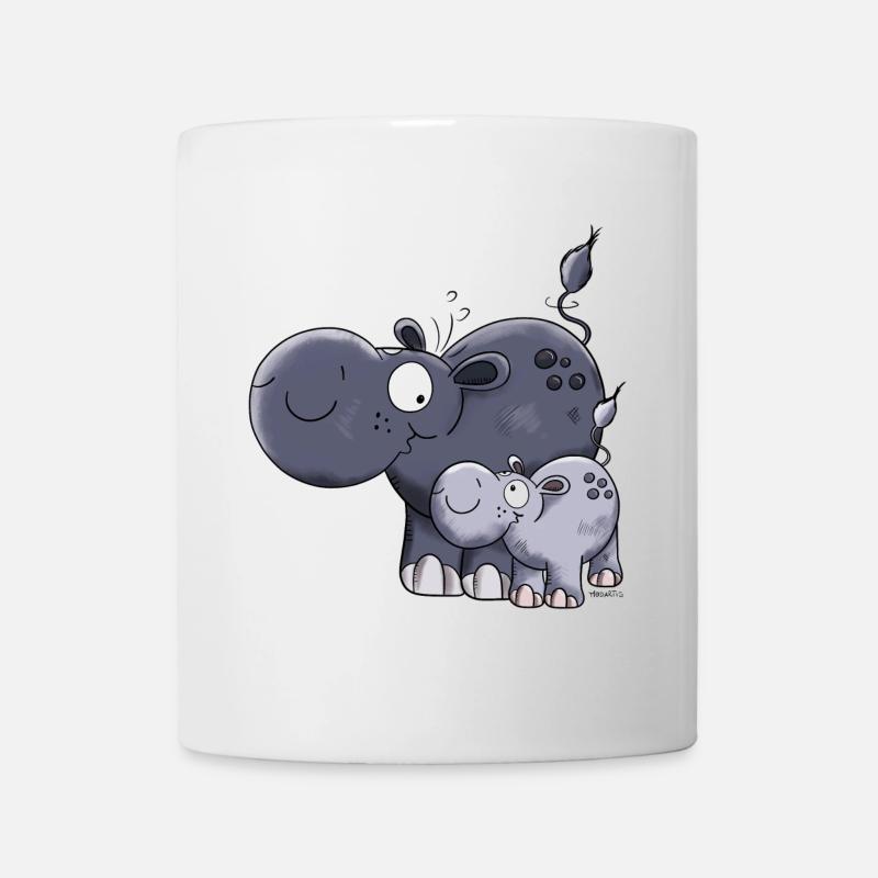 Nilpferd Familie - Tasse - Weiß
