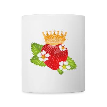 Fraise avec des fleurs et des feuilles - Mug blanc - blanc - Devant