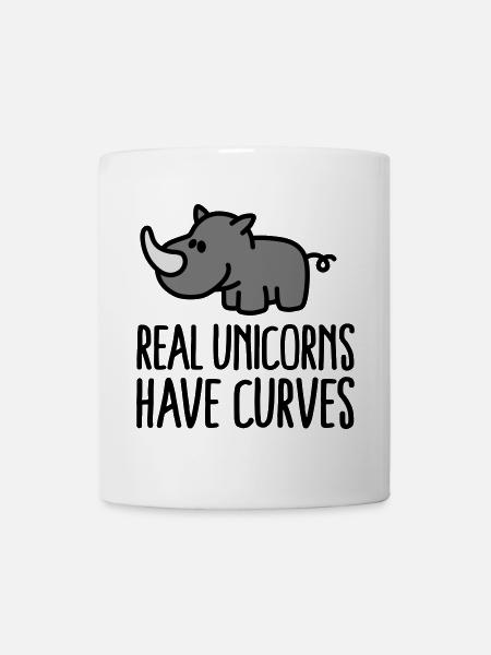 Real unicorns have curves - Tasse - Weiß