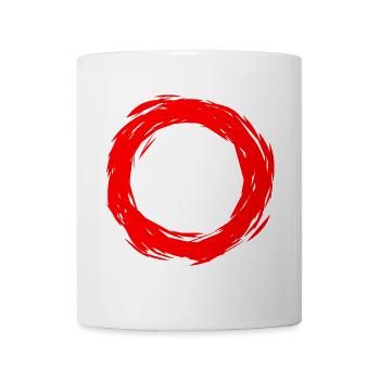 Kreis Design Rot Kreisform neue Variante - Tasse - Weiß - Vorne