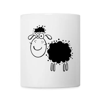 Wolliges Schaf - Schafe - Schäfchen - Comic - Tasse - Weiß - Vorne