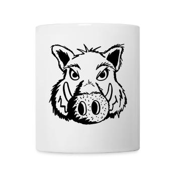 Süßes Wildschwein - Wildschweine - Schwein - Comic - Tasse - Weiß - Vorne