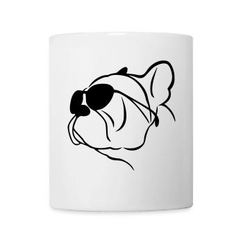 Les lunettes à Bouledogue (G) - Mug blanc - blanc - Devant