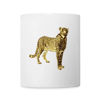 Leopard Goldene Graffiti Kunst - Tasse - Weiß - Vorne
