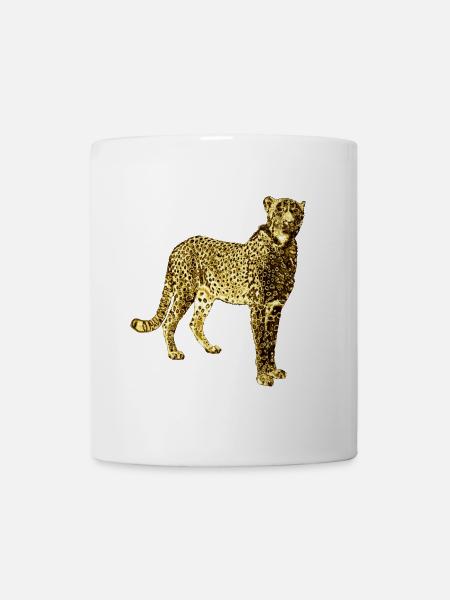 Léopard Doré Graffiti Art - Mug blanc - blanc