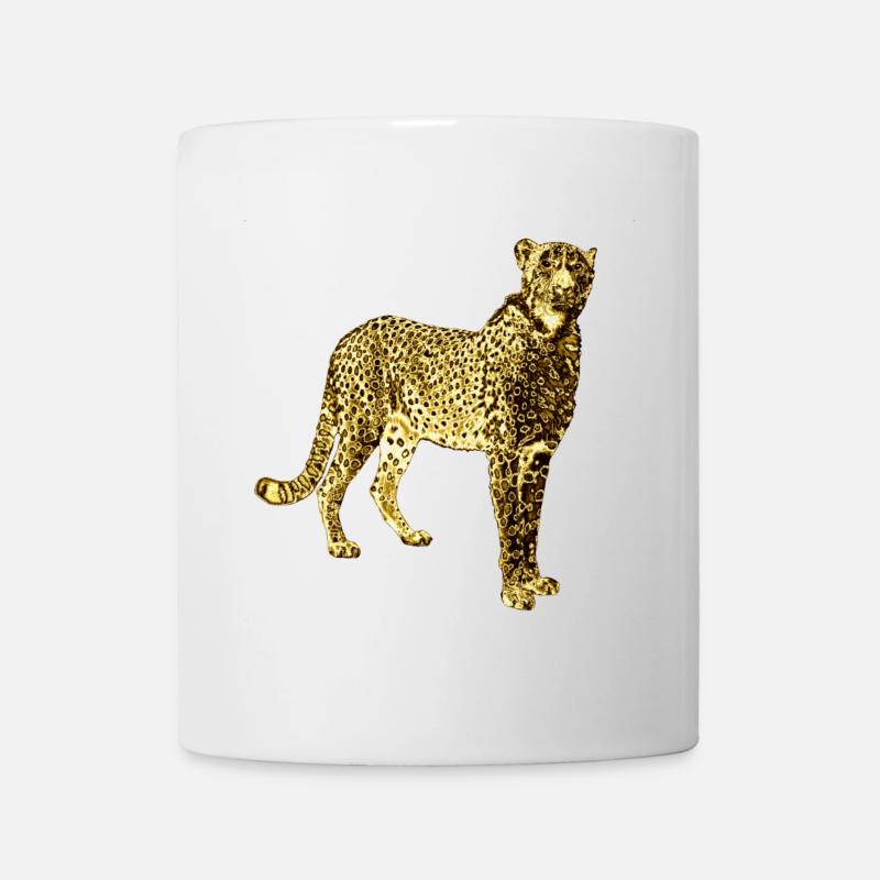 Leopard Golden Graffiti Art - Mug - white