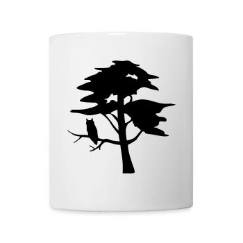Baum und Eule - Tasse - Weiß - Vorne