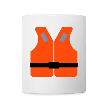 ★ Designfarben änderbar ★ Rettungsweste - Tasse - Weiß - Vorne