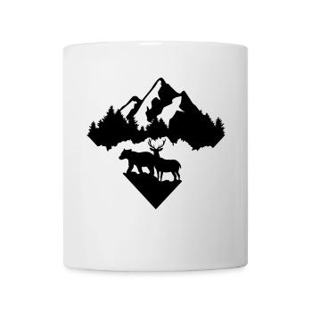 Bear, Deer, Forest and Mountains - Mug - white - Front