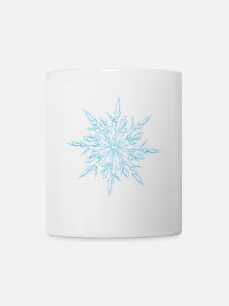 Blue Snow Crystal Pattern - Mug - white