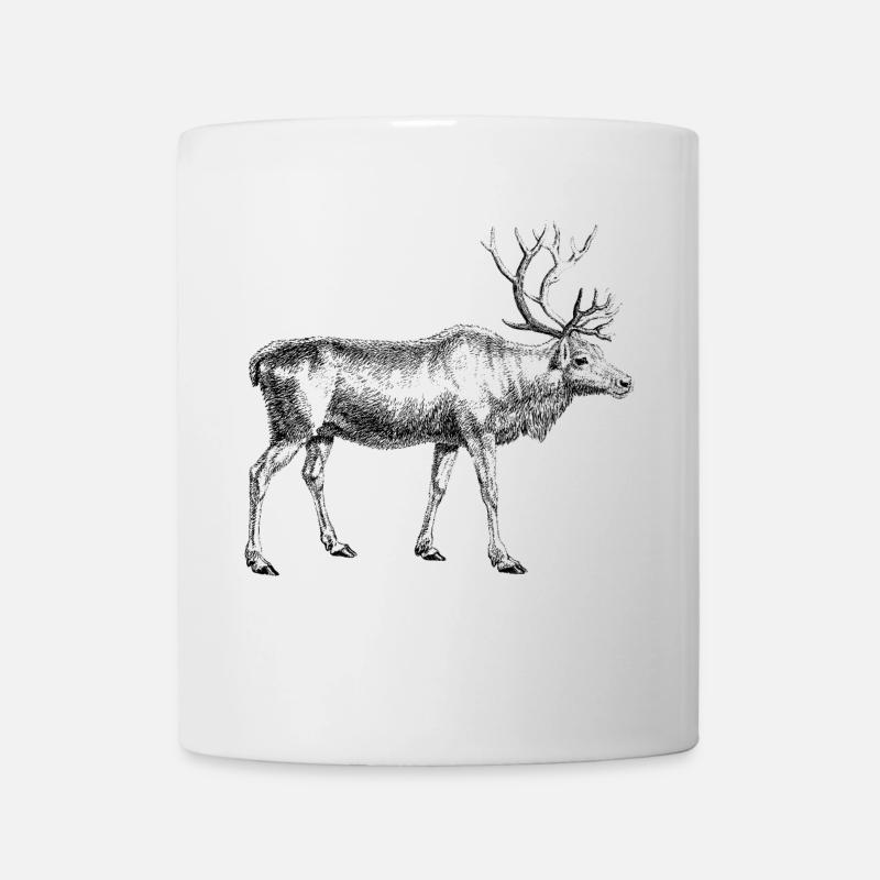 Cervus tarandusm, renne, renne, oh mon cerf - Mug blanc - blanc