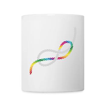 Achtknoten oder Liebesknoten in Regenbogen Farben - Tasse - Weiß - Vorne