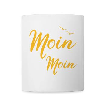 Moin Moin - Spruch Design Geschenk - Tasse - Weiß - Vorne