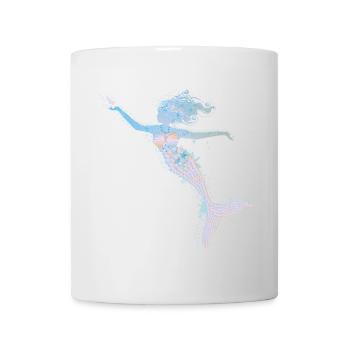 sirène ludique dans des couleurs pastel fraîches - Mug blanc - blanc - Devant