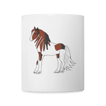 Pretty black-brown-white Tinker draught horse - Mug - white - Front
