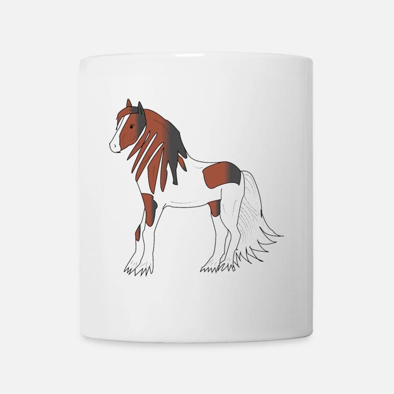 Pretty black-brown-white Tinker draught horse - Mug - white