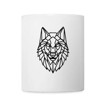 loup géométrique - Mug blanc - blanc - Devant
