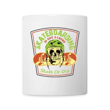 Skateboard Skater Totenkopf Skate or die - Mug blanc - blanc - Devant