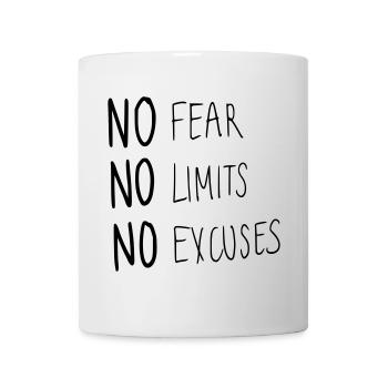 No Fear No Limit No Excuses - Tasse - Weiß - Vorne