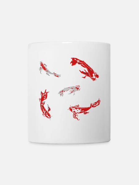 karpfen rot fische kois japan muster abstrakt art - Tasse - Weiß