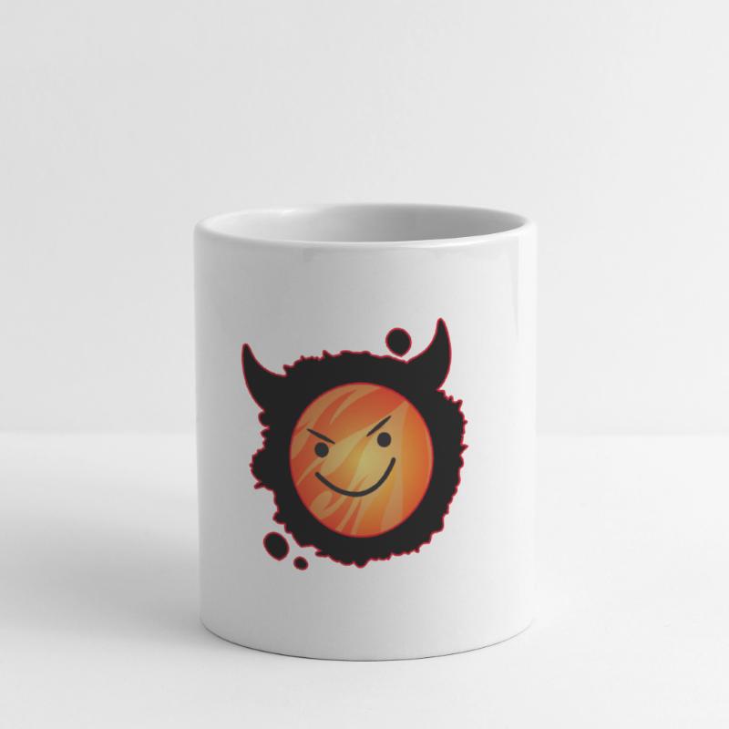cute devil in flames and glowing face Mug