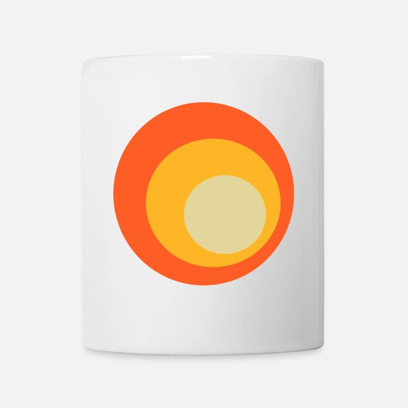 70er Jahre Kreise Muster - Tasse - Weiß