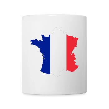 Frankreich Kartenflagge ✅ Frankreich Kartenflagge ✔ - Tasse - Weiß - Vorne