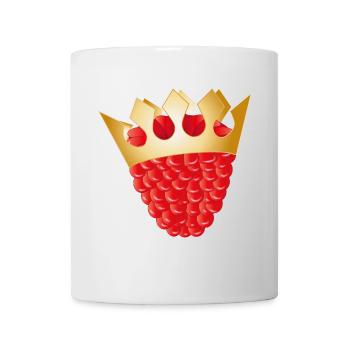 juicy red raspberry with golden crown - Mug - white - Front