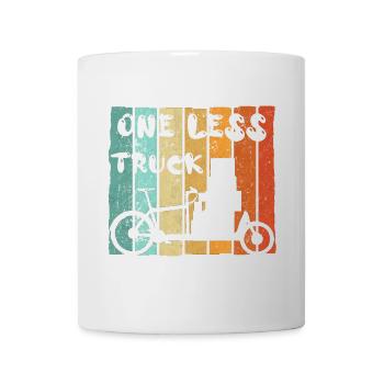 Roue de charge Cargobike Coursier à vélo One less truck - Mug blanc - blanc - Devant