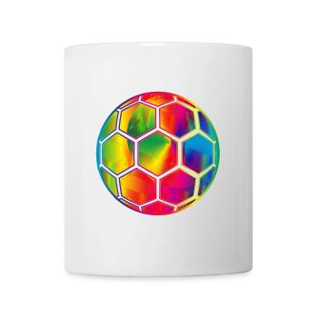Football coloré aux couleurs spectrales lumineuses - Mug blanc - blanc - Devant