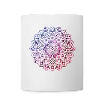 Mandala - Lila - Blau - Tasse - Weiß - Vorne