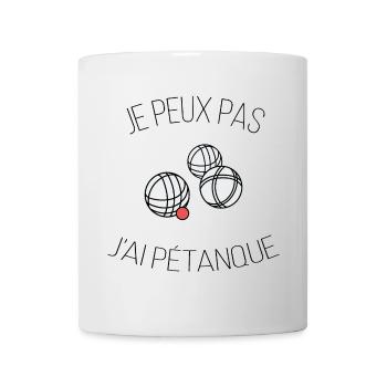 je peux pas j ai pétanque - Mug blanc - blanc - Devant