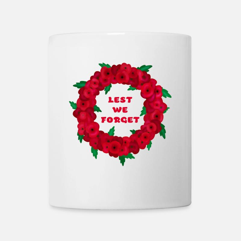 Erinnerung Mohn / damit wir Mohn nicht vergessen - Tasse - Weiß