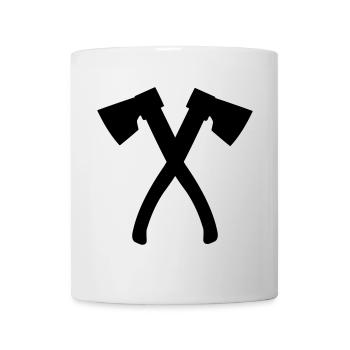 Two axes for keep chopper, carpenter or woodbewe - Mug - white - Front
