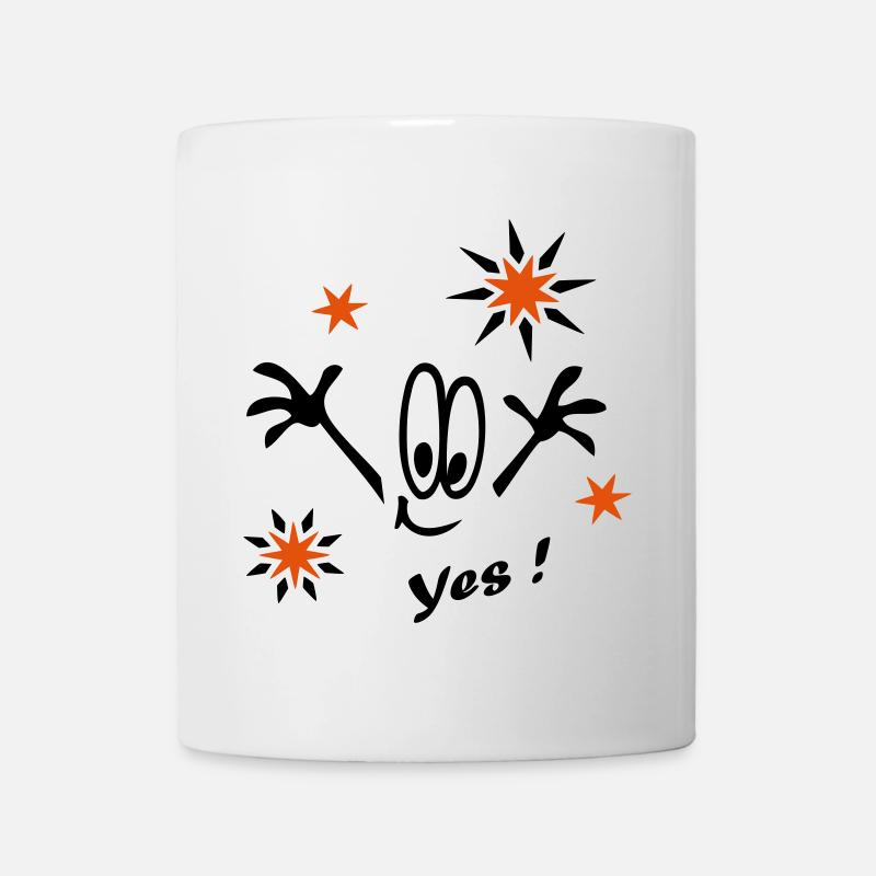 Silvester, Sterne, Yes - Tasse - Weiß