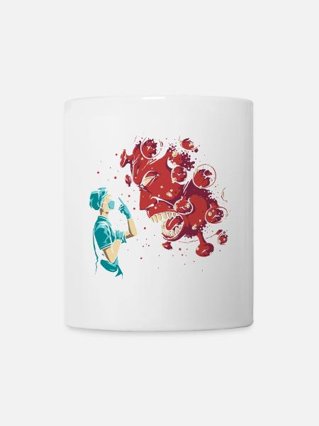 Soignant contre les héros du virus Corona - Mug blanc - blanc