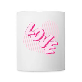 Police en forme de cœur rose néon Love - Mug blanc - blanc - Devant