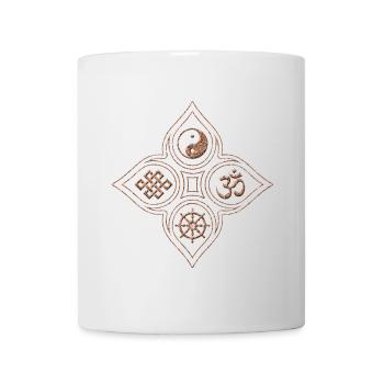 Yin Yang relief en pierre om dharmachakra noeud - Mug blanc - blanc - Devant