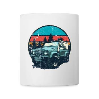 Vintage 4x4 in Sunset Forest - Mug - white - Front