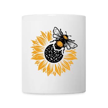 Honigbiene Sonnenblume Natur Design - Tasse - Weiß - Vorne