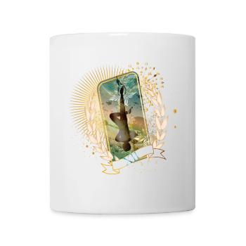kunstvoll gestaltete Tarot Karte Der Gehängte - Tasse - Weiß - Vorne
