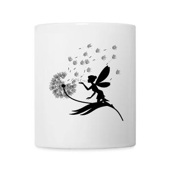 Schmetterlingdesign Pusteblumen Wiese Herzen Feen - Tasse - Weiß - Vorne