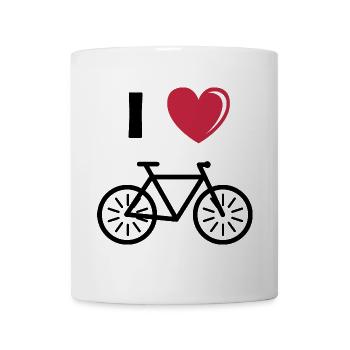 i love bycycles fahrrad liebe Herz Rad Symbol icon - Tasse - Weiß - Vorne