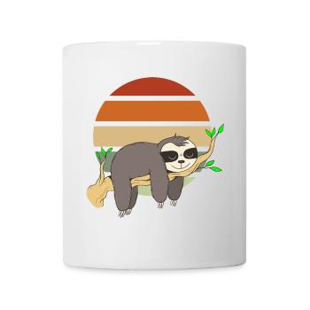 Chill Sloth Sonnenuntergang Design - Tasse - Weiß - Vorne