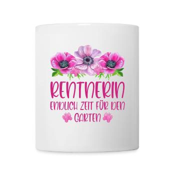 Rentnerin Rente Blumen Endlich Zeit für den Garten - Tasse - Weiß - Vorne