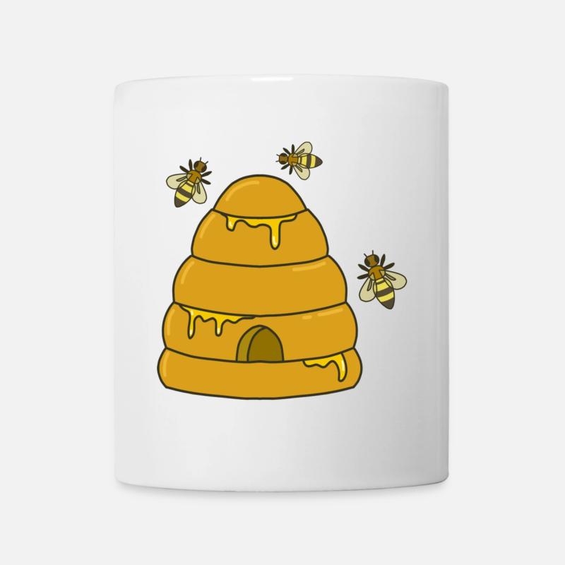 abeilles ruche miel - Mug blanc - blanc