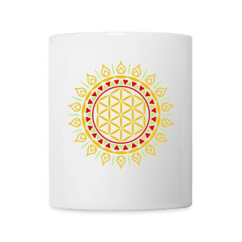 Flower of Life Yoga Mandala Colorful for Meditating - Mug - white - Front